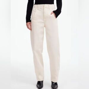 Madewell Tapered Denim Cream Trousers